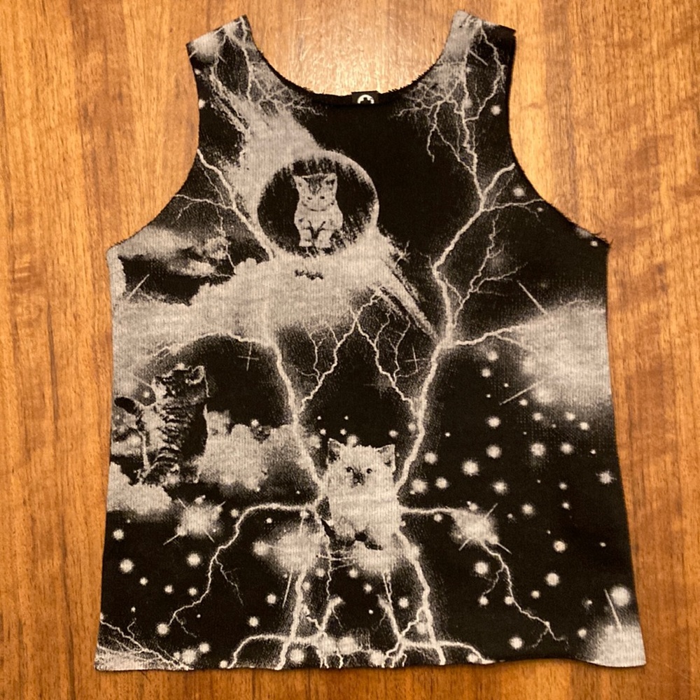 Black i Boys Cat Lightning Baby Tank Top Black 6-12M